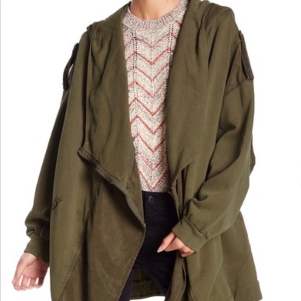 Free People olive hoodie